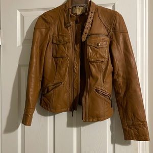 Michael kors size xs camel leather Moto jacket